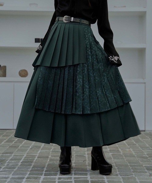 HARE（ハレ）の「アシメMIXプリーツスカート(HARE)（スカート）」 - WEAR