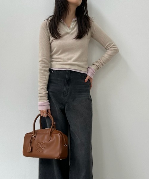 SNIDEL（スナイデル）の「Sustainableレイヤードポロニットプル