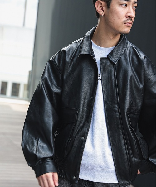 セール】【完売間近】クラシック フェイクレザー ブルゾン/Classic