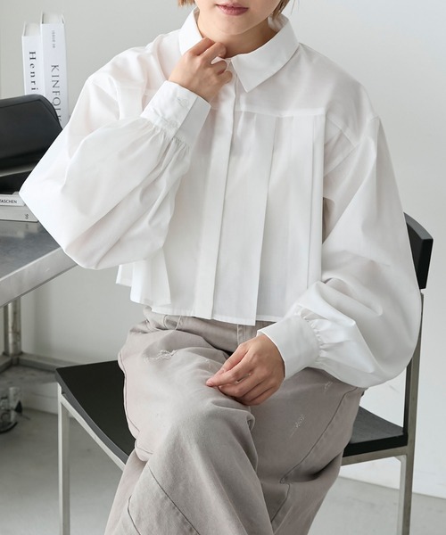 forksy.】プリーツクロップドシャツ forksy.│MONO-MART [モノマート