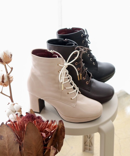 セール】厚底レースアップブーツ -8700153（ブーツ）｜by