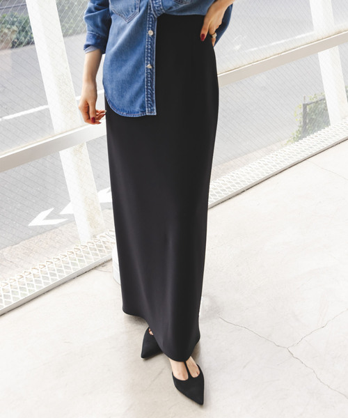 追加》【洗える】コンフォートジャージーライクタイトスカート 4