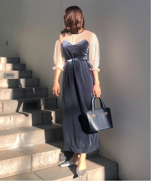 Ameri（アメリ）の「TULLE SLEEVE TIGHT DRESS（ドレス）」 - WEAR