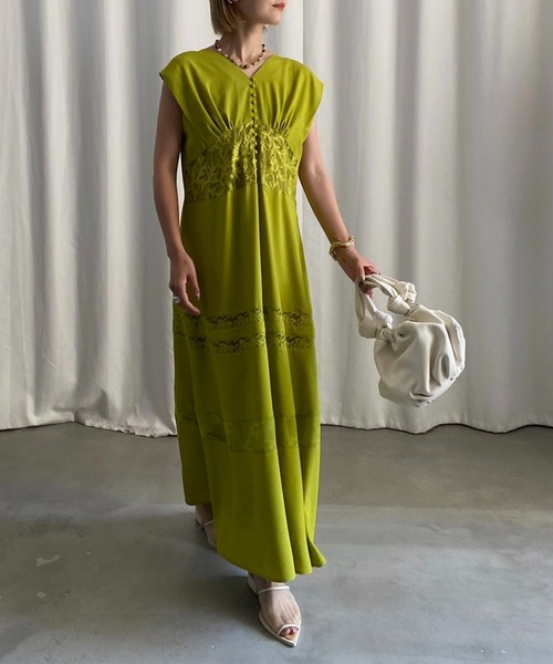 Ameri（アメリ）の「LACE DOCKING LACE UP DRESS（ワンピース）」 - WEAR