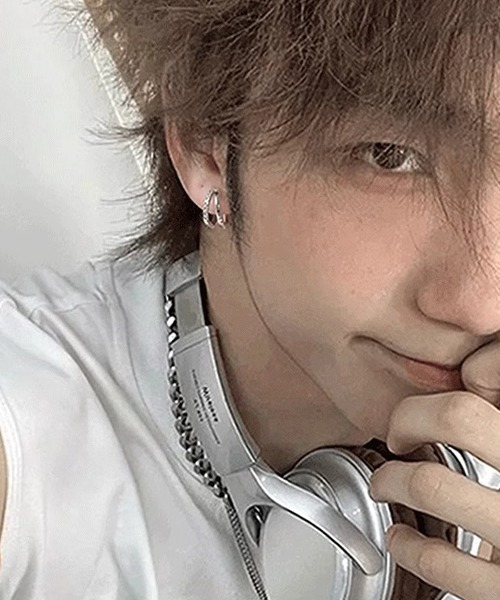 デザインフープペアピアス/メンズ/両耳用(T3)（ピアス（両耳用