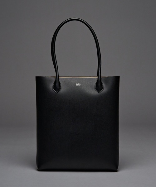 ブラックトートバッグ ルイス 本革 リアルレザー All Cotton Tote Bag