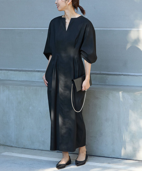 追加》P/Ryツイルウエストシェイプワンピース（ワンピース）｜VERMEIL