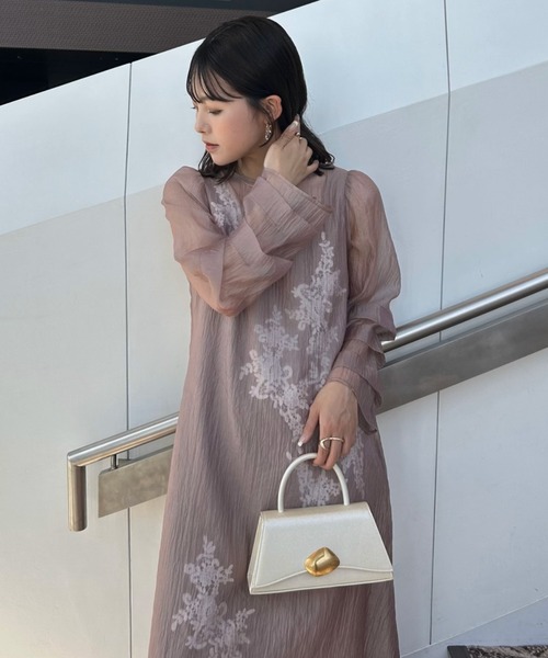 LE'RURE Kiarakira check onepiece ベージュ・S Kirakira check