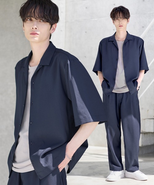 セール】【セットアップ 3点セット】防シワ接触冷感リラックスワイド