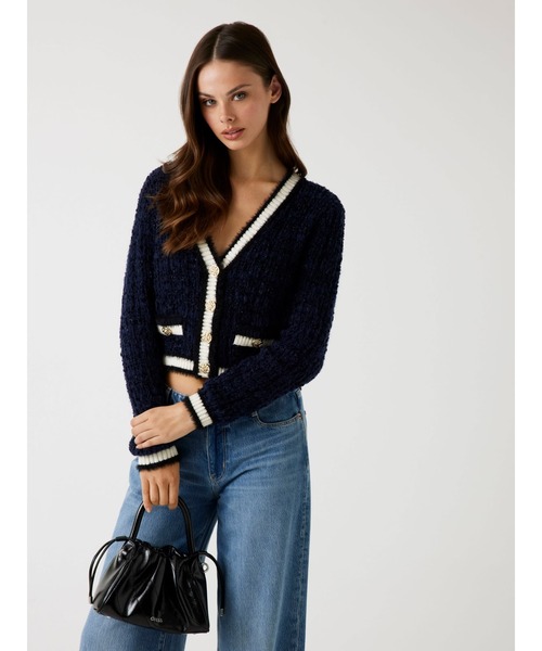 Long Sleeves V-neck Aomori Tape Yarn Cardi カーディガン | GUESS