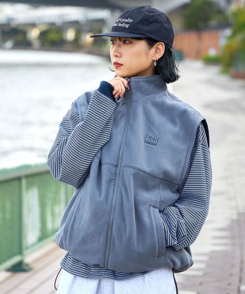 セール】【FFEIN(フェイン)】リバーシブルナイロンベスト / 刺繍