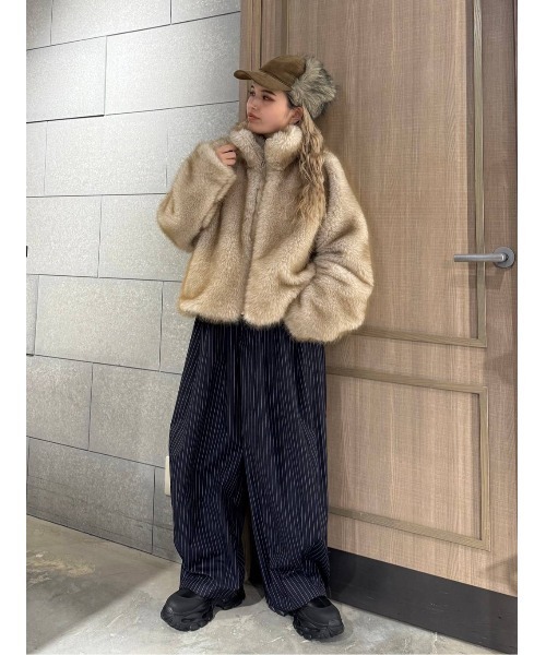 この冬スタイリングの主役にピッタリ！】MIXカラーファーブルゾン