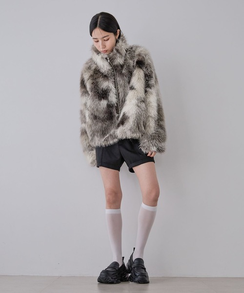 この冬スタイリングの主役にピッタリ！】MIXカラーファーブルゾン