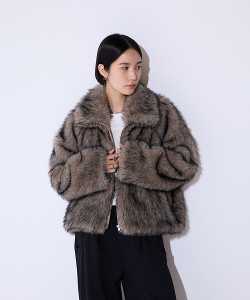 この冬スタイリングの主役にピッタリ！】MIXカラーファーブルゾン