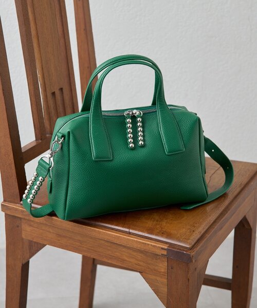 本革/ショルダー付き》スタッズボストンバッグ（ボストンバッグ）｜ear