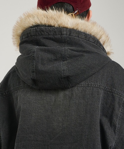 セール】ヴィンテージライクデニムフードファーブルゾン（ブルゾン