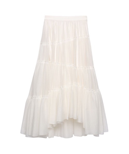 anuans（アニュアンス）の「ボリュームティアードオーガンジースカート