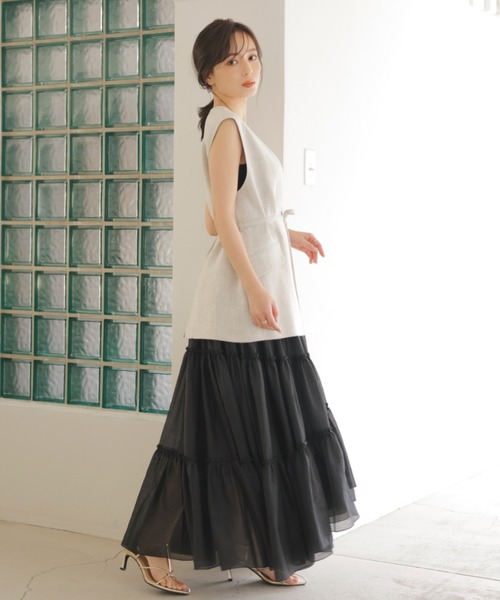 anuans（アニュアンス）の「ボリュームティアードオーガンジースカート