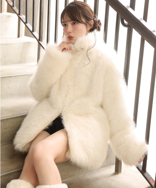 セール】【今すぐお届け可能！】ミドルフェイクファーコート（その他