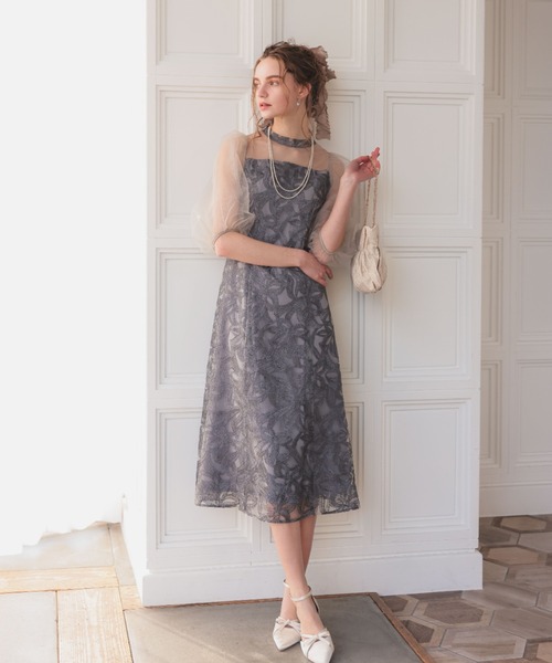 バルーンスリーブオリジナル柄ドレス（ドレス）｜Dorry Doll（ドリー