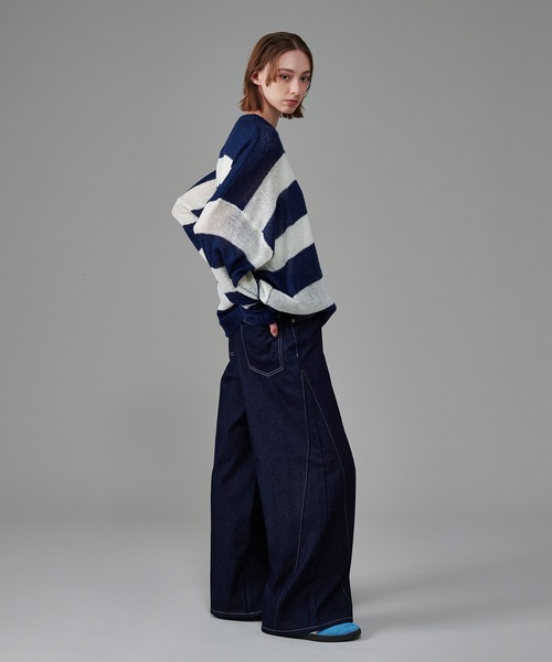 ONCILY（オンシェリー）の「BORDER MESH SHEER KNIT / ボーダー