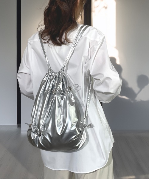 セール】巾着 ナップサック ドロスト ギャザー メッシュ 軽量