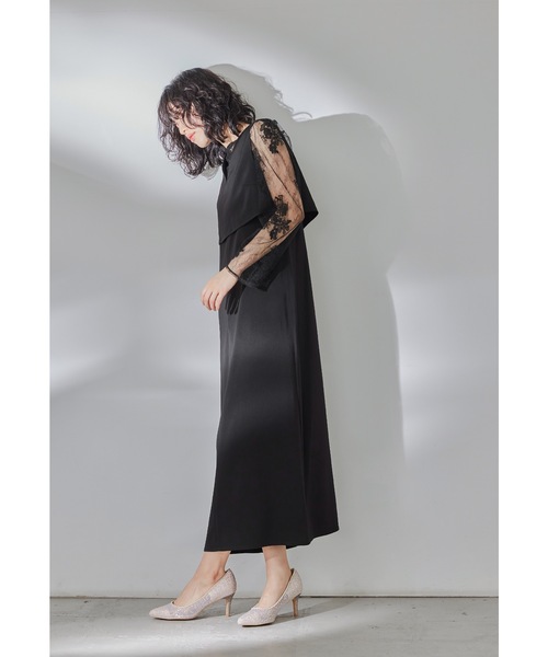 マルチレイヤードセットドレス レースブラウス ベスト キャミワンピ