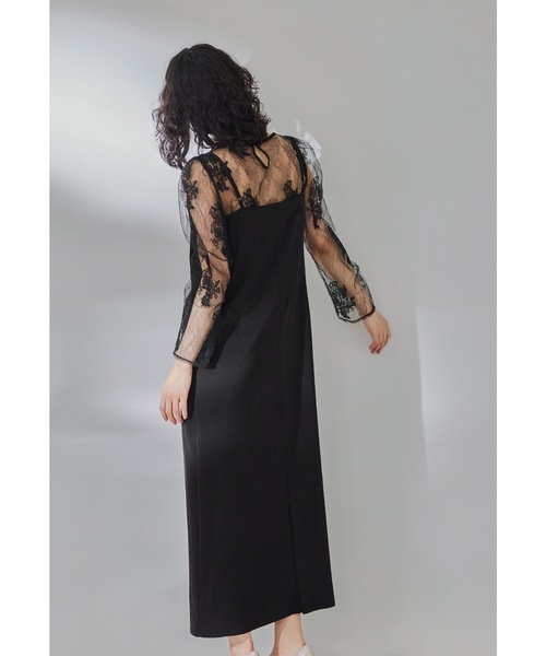 マルチレイヤードセットドレス レースブラウス ベスト キャミワンピ