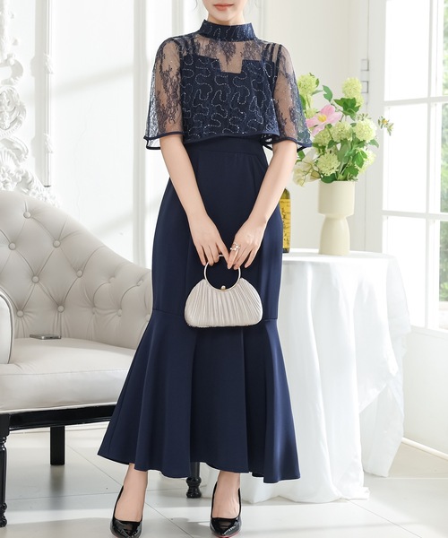 セール】【2点セット】 レース ボレロ付き Vスリット キャミソール