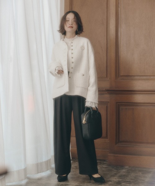 PUAL CE CIN（ピュアルセシン）の「襟袖レースプチハイネックブラウス