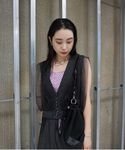 Ameri（アメリ）の「LIGHT SHEER LAYERED KNIT VEST（ベスト）」 - WEAR