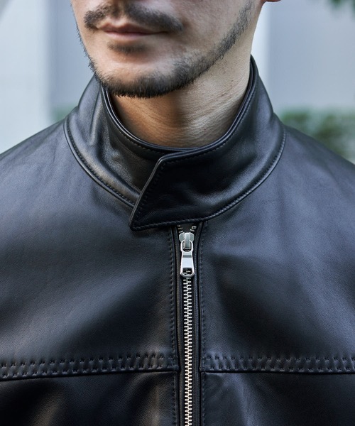 TETE HOMME（テットオム）の「SHEEP LEATHER JACKET / スタンドカラー