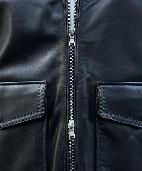 TETE HOMME（テットオム）の「SHEEP LEATHER JACKET / スタンドカラー