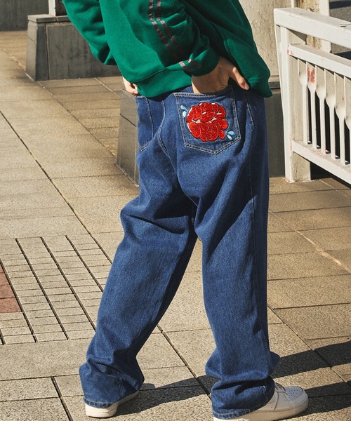 NYUDROP（ニュードロップ）の「【NYUDROP】GRAFFITI LOGO WIDE DENIM