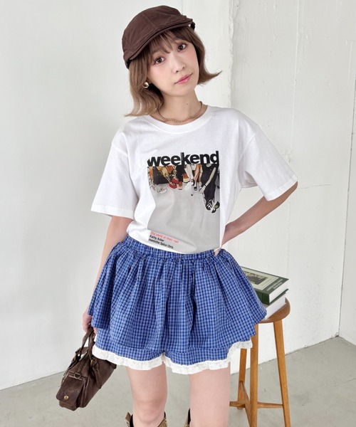 セール】レイヤードデザインチェックショートパンツ（その他パンツ