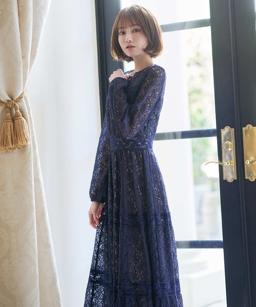 emiriawiz（エミリアウィズ）の「レース切り替えロングワンピース