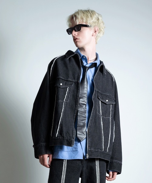 セール】サードフリンジラインデニムブルゾン（デニムジャケット）｜VI