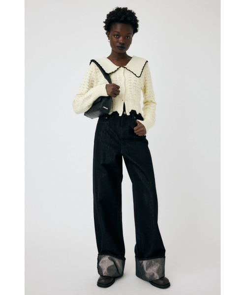 MOUSSY（マウジー）の「GLITTER DENIM WIDE STRAIGHT（デニムパンツ