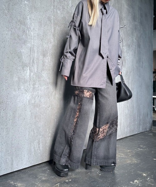 HARE（ハレ）の「【EDGY MODE】レースキリカエデニムパンツ（デニム