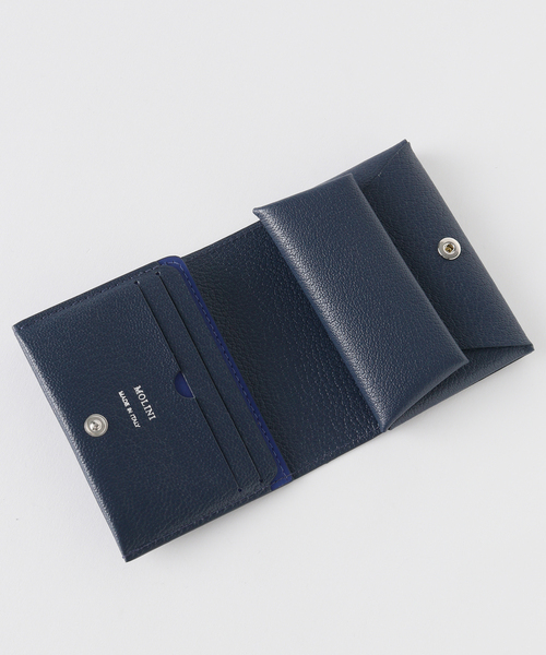 1月末まで値下げ中】MOLINI 二つ折り財布 青 MADE IN ITALY MOLINI 二