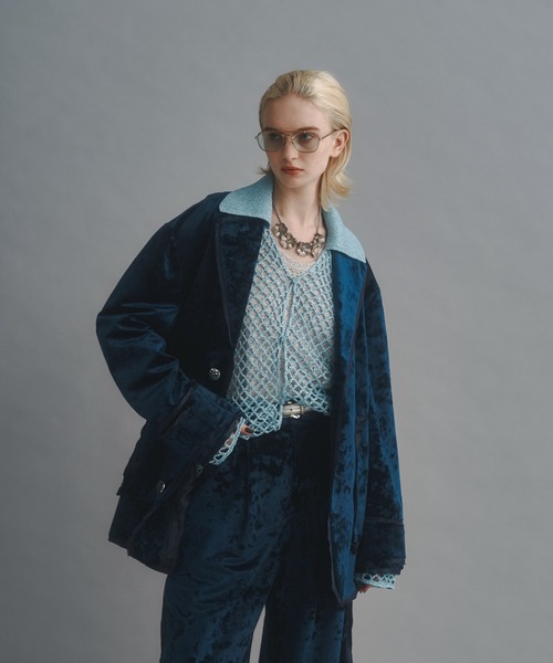 seyto（セイト）の「Crash velour single tailored jacket