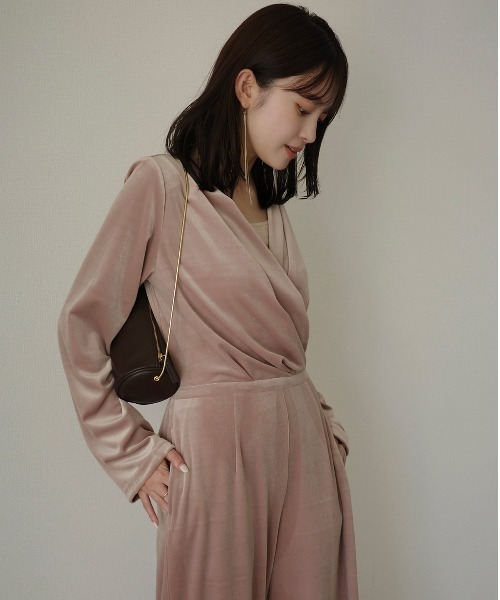 ベロアカットオールインワン（サロペット/オーバーオール）｜anuans