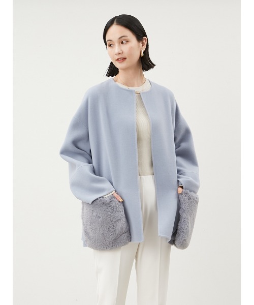 Mila Owen（ミラオーウェン）の「2WAYファーポケットリバーコート