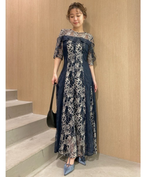 FRAY I.D（フレイアイディー）の「コンビネーションレースフレアドレス