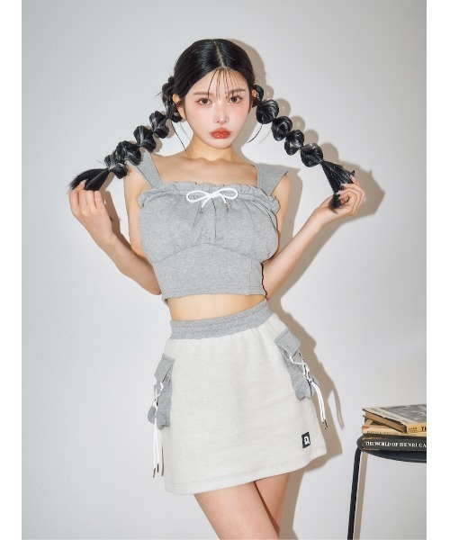 コルセットフードスウェットトップス（スウェット）｜Darich