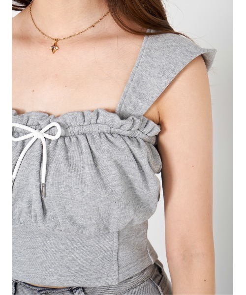 コルセットフードスウェットトップス（スウェット）｜Darich