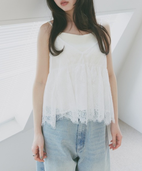 セール】バックリボンレースキャミソールビスチェ（キャミソール