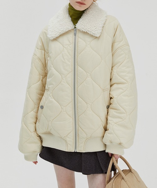 ボアカラーキルティングブルゾン FD22M008【Fano Studios