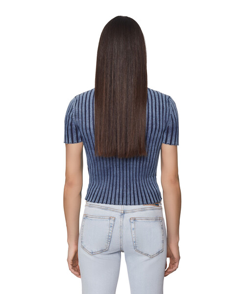 DIESEL（ディーゼル）の「レディース 半袖 トップス インディゴ リブ