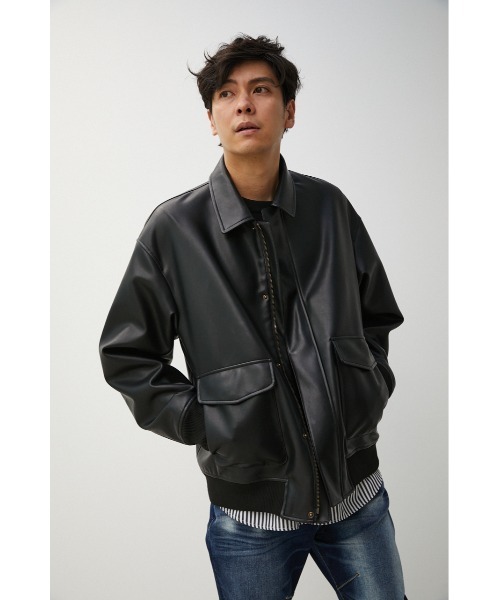 AZUL by moussy（アズールバイマウジー）の「FAUX LEATHER A-2 FLIGHT